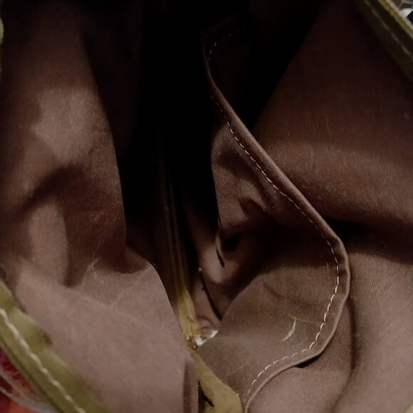 New Travel Sling Crossbody Brown Bronze Pebbled faux leather & Snakeskin fabric - Picture 9 of 10